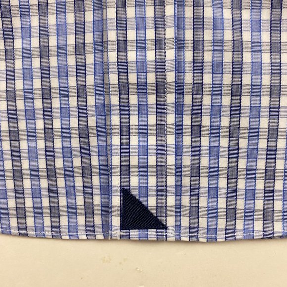 NWOT UNTUCKit Slim Fit Wrinkle Free Shirt Mens Medium Blue Black Gingham Check - Picture 4 of 10